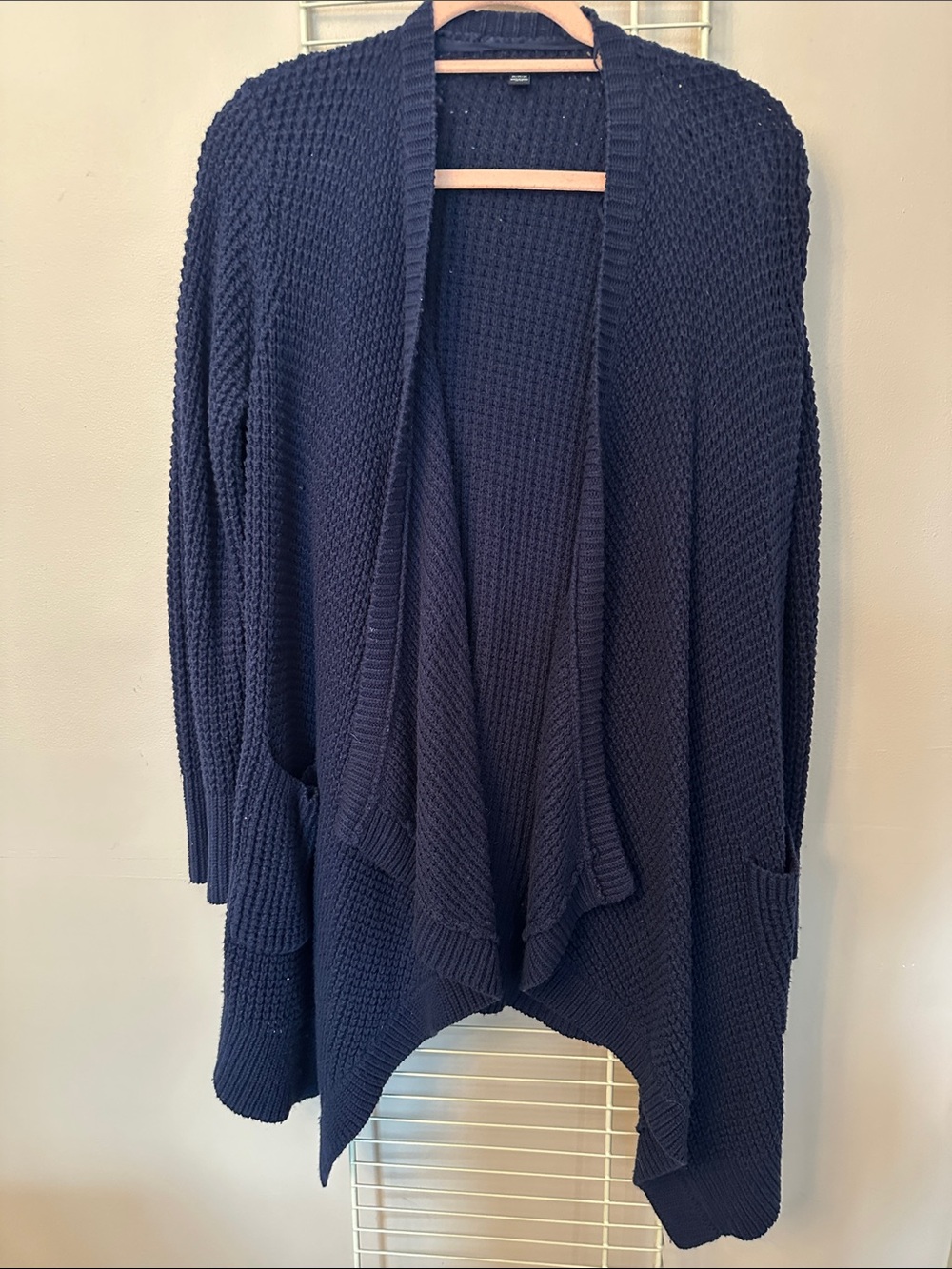 American Eagle Outfitters Navy Open-Front Knit Cardigan